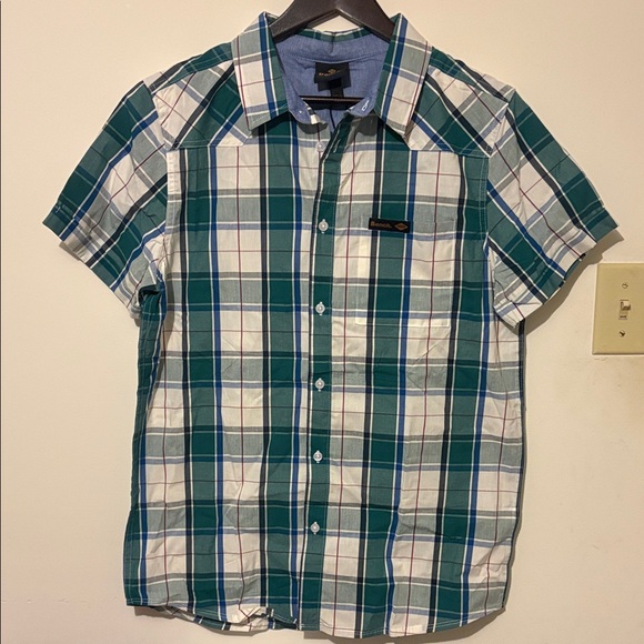 Bench Other - Bench Green and White Plaid Short-Sleeve Button-Down Shirt New with Tags